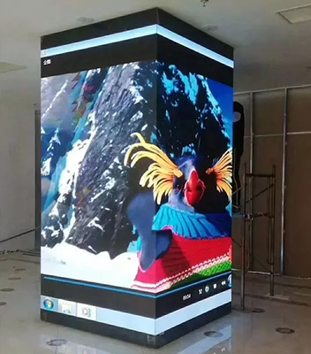 640x480 Die Casting Cabinet Indoor P2.5RGB 4 Sisi Layar LED Besar 3840hz Iklan
