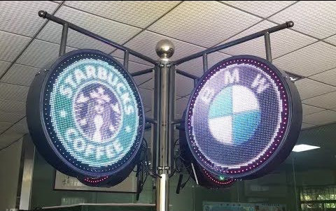 Tanda Toko LED Edaran Luar Ruangan, Tanda Logo Toko Dua Sisi P4RGB