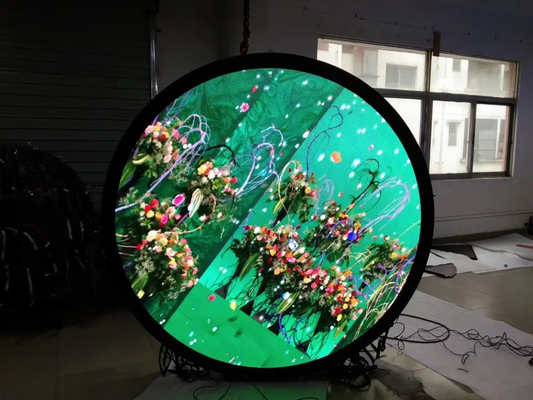 Layar Periklanan Video Luar Ruangan 400W Dua Sisi Bentuk Melingkar