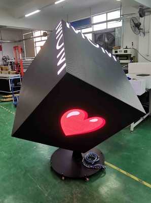 Disesuaikan 640x640 Led Cube Screen 6 Sisi Menampilkan