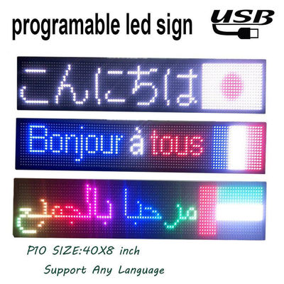 6000mcd Brightness Scrolling Message LED Window Display Signs Board Dukungan Winxp