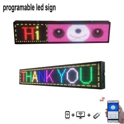 Pesan Taksi USB P5 Nirkabel LED Tampilan Jendela Tanda RGB Penuh Warna Dapat Diprogram
