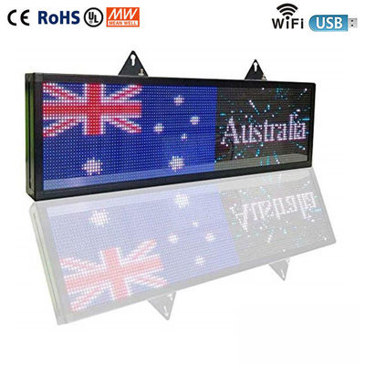 Outdoor 220V LED Scrolling Display Board P5 Led Sign Untuk Jendela Belakang Mobil