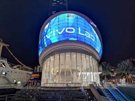 Tampilan Film LED Transparan 1R1G1B, Tampilan Dinding Tirai LED 4000mcd