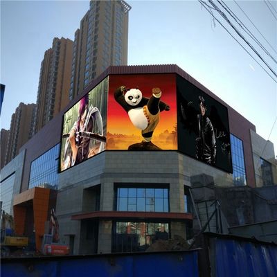 DIP346 Tampilan Iklan LED Luar Ruangan Bingkai Kabinet Besi 3x2m