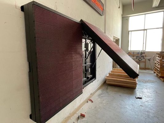 PSE Front Service P10 Red Outdoor LED Advertising Display Dengan Kabinet Aluminium