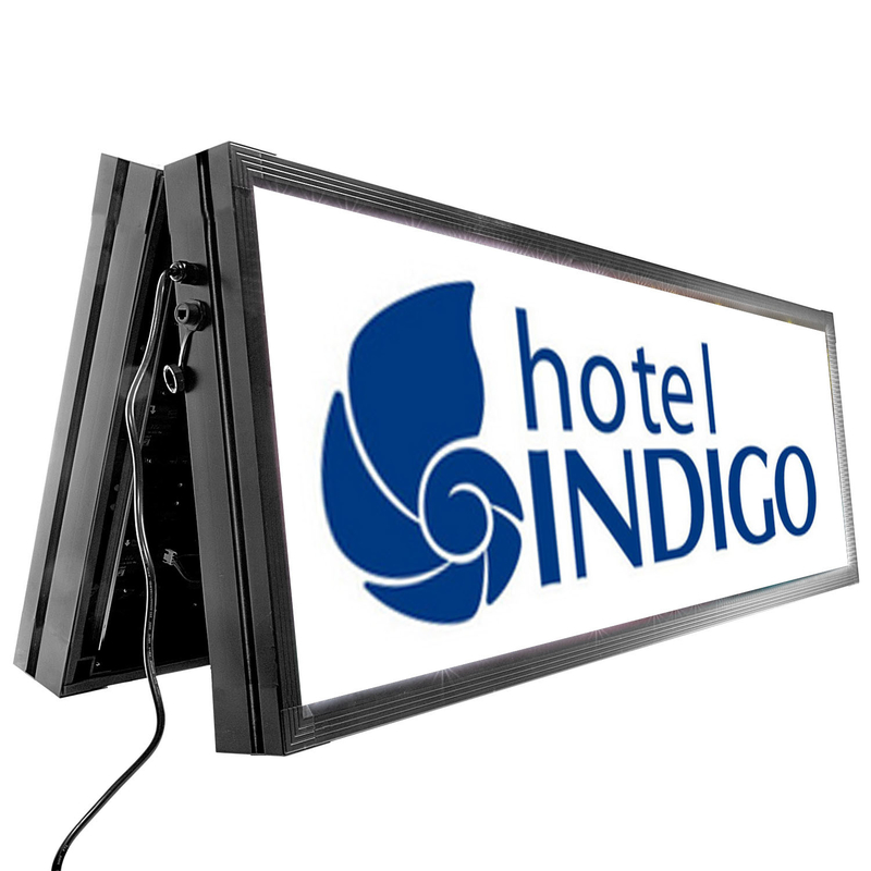 RGB Full Color Dua Sisi LED Scrolling Panel Layar Video Luar Ruangan